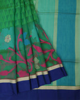 Green Jute Silk Saree
